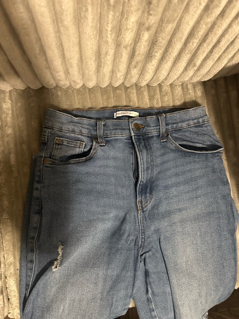 Light Blue Ripped Skinny Jeans - Picture 2 of 4